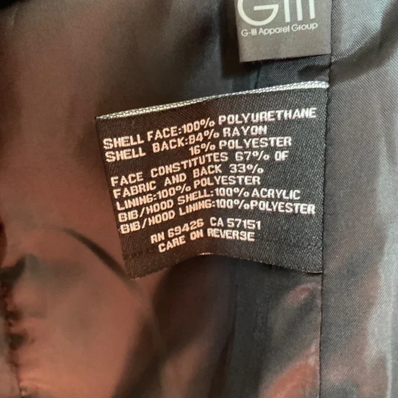 NWT CUTE BLACK RIVET FAUX LEATHER JACKET WITH HOOD 2X - Picture 5 of 6